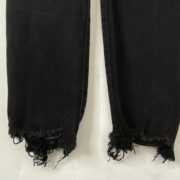 American Eagle size 4S High Rise Jegging Next Level Stretch Distress Jeans Black - Picture 7 of 12